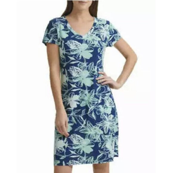 Marc New York Dresses & Skirts - Marc New‎ York Women's Short Sleeve V-Neck Dress, Floral Pockets SZ L